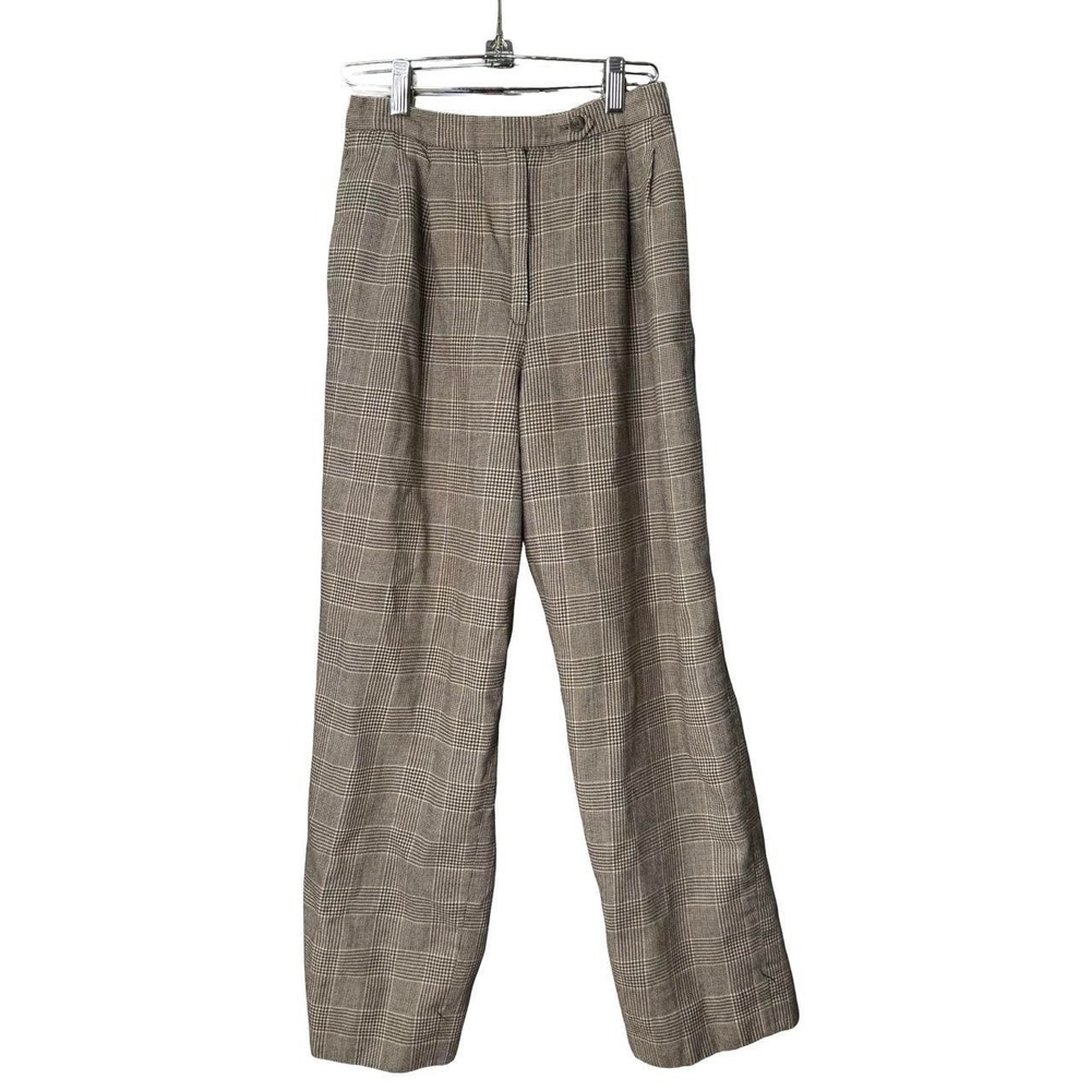 JH Collectibles 100% Wool Plaid Wide Leg Trouser Pants Women's Small Petite